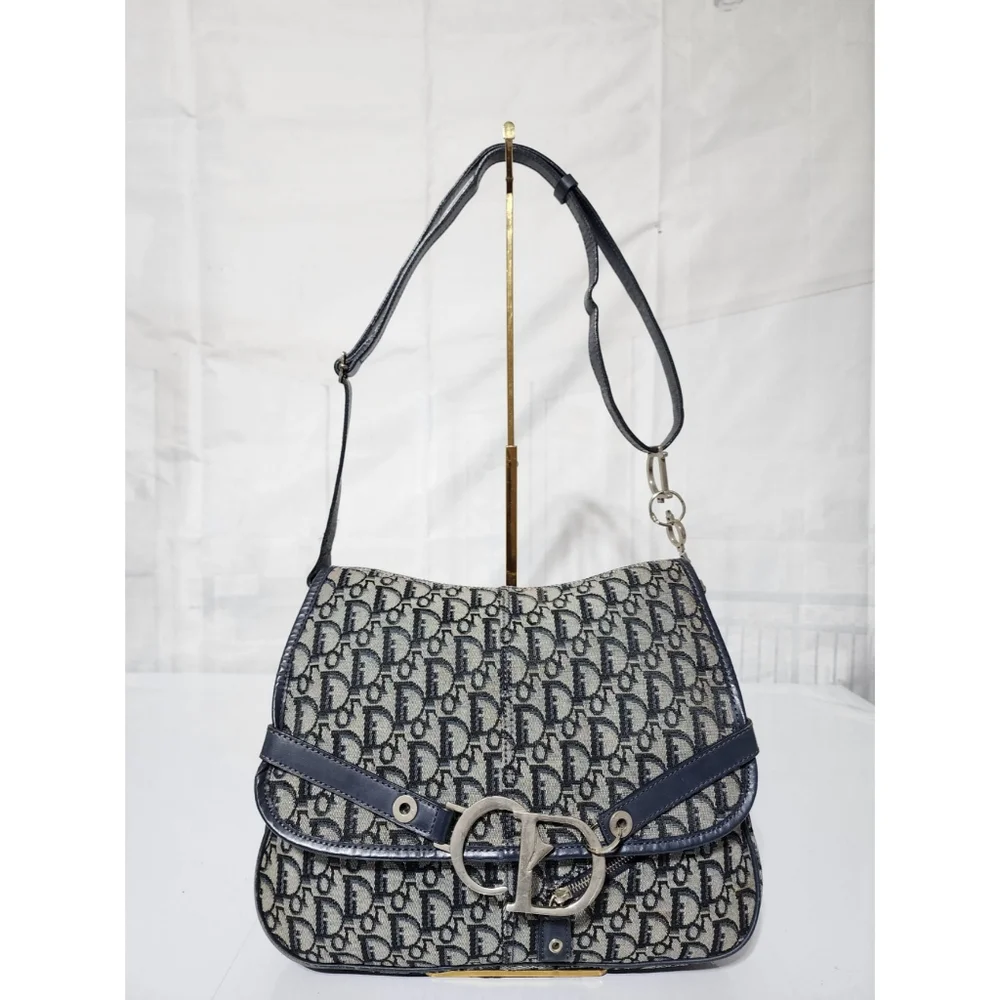 CHRISTIAN DIOR Monogram Flap Messenger Navy Blue - Picture 7 of 16
